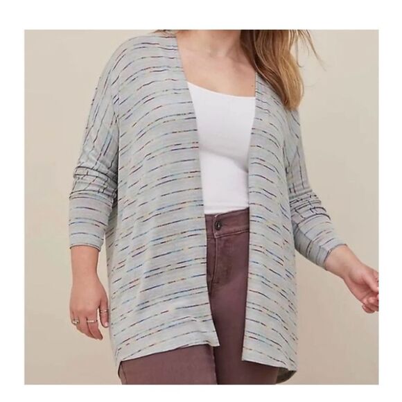 TORRID DUSTER DOLMAN CARDIGAN SWEATER KIMONO 3 - Picture 1 of 5